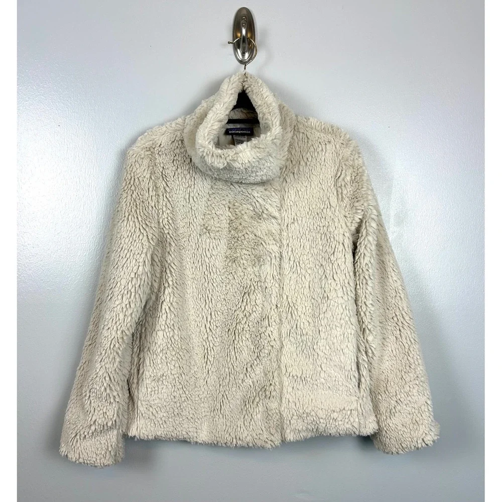 Patagonia W's Pelage Fleece Zip Up Jacket Linen Cream‎ XS Faux Fur Cozy Warm